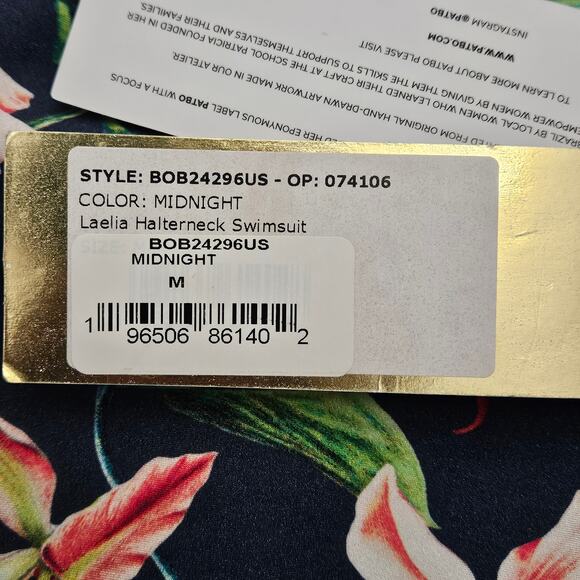 PatBO Laelia One-Piece Swimsuit Women’s M NEW Halterneck Floral Cutout Resort - Picture 13 of 16